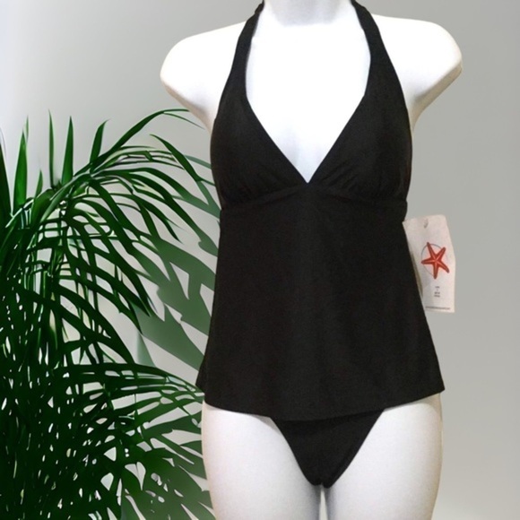 BAHIA Bay‎ Lizzie Black One Piece Halter Swimsuit Size 0 - Picture 1 of 9